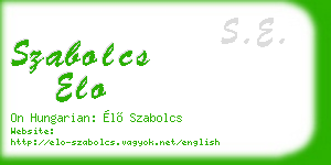 szabolcs elo business card